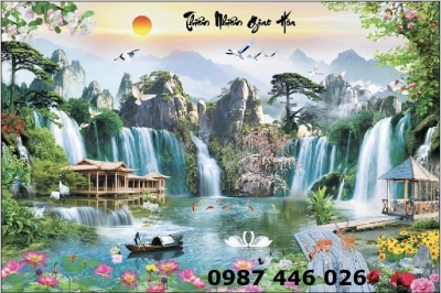 Tranh gạch thác nước HP76