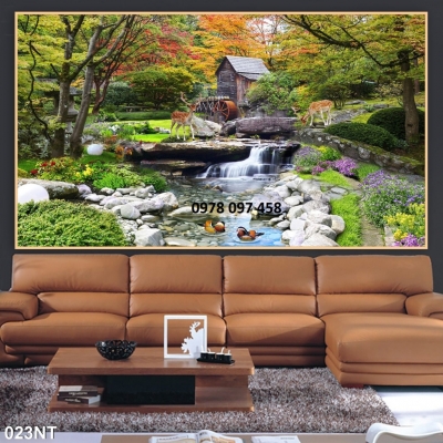 Tranh 3D ốp tường - tranh gạch giả sứ ngọc