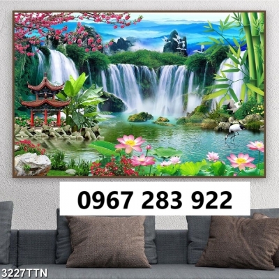 Gạch tranh 3d thác nước đẹp