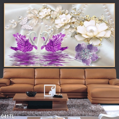 Tranh gạch 3D hoa trang trí phòng