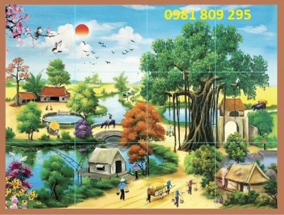 Gạch ốp phòng khách làng quê HN999