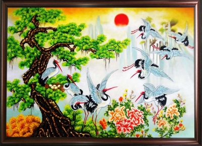 Tranh gạch 3d ốp tường tùng hạc - DCX31