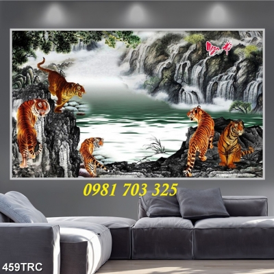 Gạch tranh đẹp hình hổ 3D