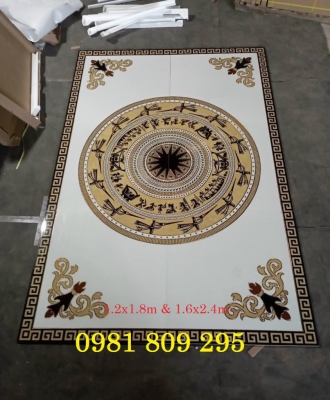 Gạch thảm khắc kim lát phòng khách