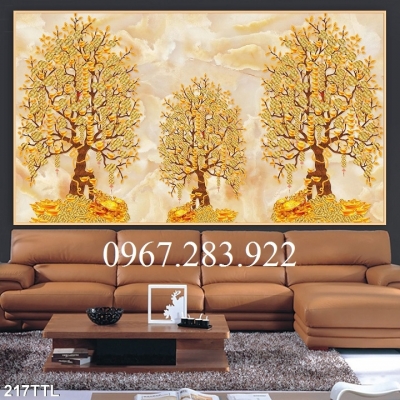 Gạch tranh- Tranh phong thuỷ cây kim tiền