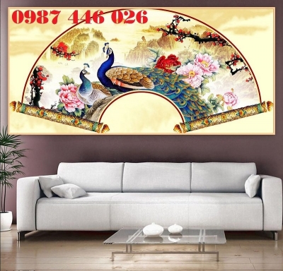 Gạch tranh chim công