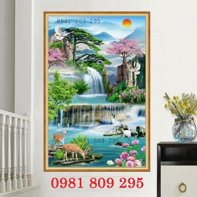 Tranh gạch men thác nước đứng HN8282