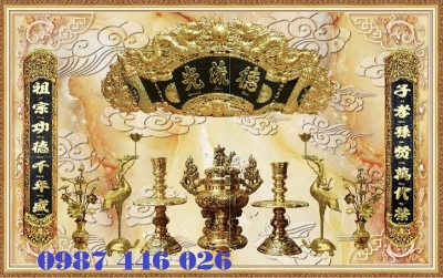 Tranh gạch phòng thờ, gach trang trí, tranh 3d