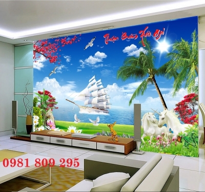 Tranh gạch thuyền , gạch 3d ốp tường