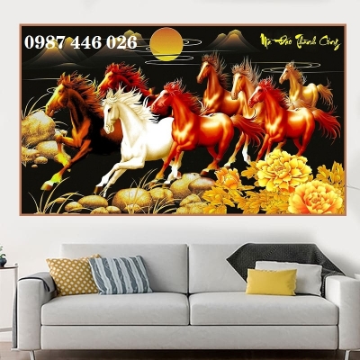 Gạch ốp tường tranh gạch men bát mã HP822