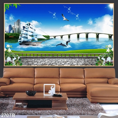 Tranh tường gạch men trang trí tường phong thủy