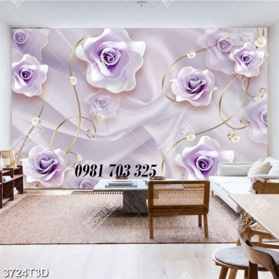 Tranh gạch hoa đào 3D đẹp