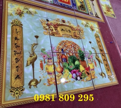 Tranh gạch ốp tường phòng thờ cửu huyền thất tổ