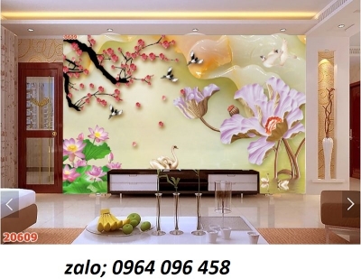 Tranh gạch men 3d ốp tường phòng khách - CVN955