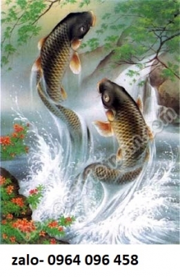 Tranh gạch 3d cá chép hóa rồng - 688VC
