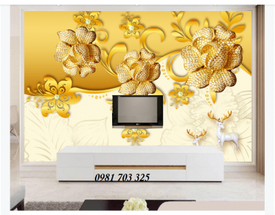 Tranh gạch men hoa 3D trang trí phòng