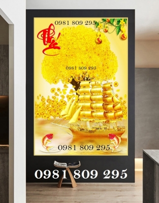 Tranh gạch cây kim tiền 3d phong thủy