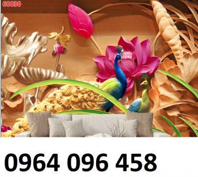 Tranh gạch ốp tường 3d chim công - 32XCZ