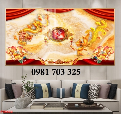Tranh 3D rồng phượng, tranh gạch men phong thủy