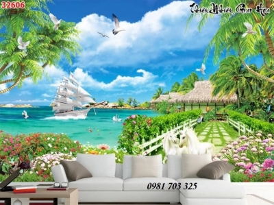Tranh gạch 3D thuận buồm xuôi gió