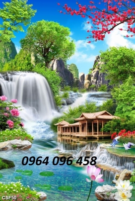 Tranh gạch phong thủy 3d phòng khách - 988CB