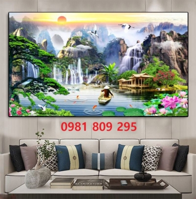 Tranh gạch phòng khách , gạch 3d ốp tường