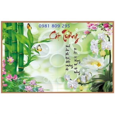 Tranh gạch , mẫu tranh hoa sen ốp tường