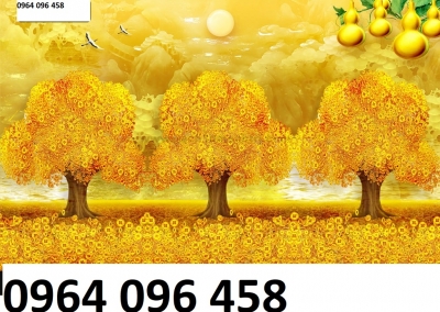 Tranh gạch 3d cây tiền vàng - NBCV42
