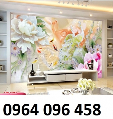Mẫu tranh gạch men 3d phong thủy phòng khách - KCB533