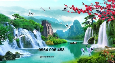 Gạch tranh 3d ốp tường trang trí phòng khách - KBC32