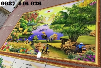 Gạch tranh làng quê HP6832