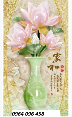 Tranh gạch 3d mẫu bình hoa - CXVB7