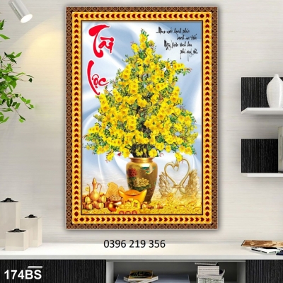 Tranh gạch cây mai 3d ốp tường phong thuỷ