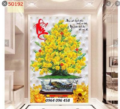 Tranh gạch 3d cây mai vàng - SCX43