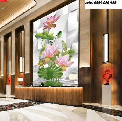 Gạch ốp tường 3d mẫu hoa sen - 654SP