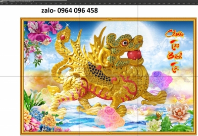 Tranh gạch 3d tranh kỳ lân - DVC654