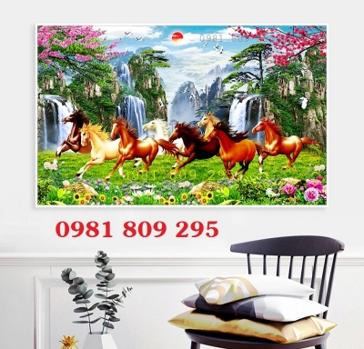 Gạch 3d ngựa - tranh gạch óp tường