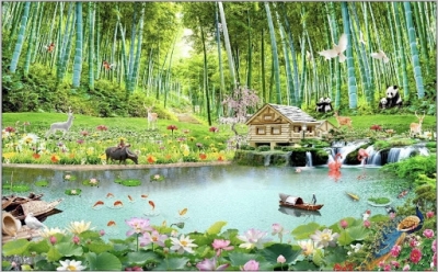 Tranh gạch 3d tre trúc - BMMN776