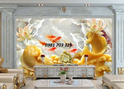 tranh gạch men phong thủy- tranh cá chép
