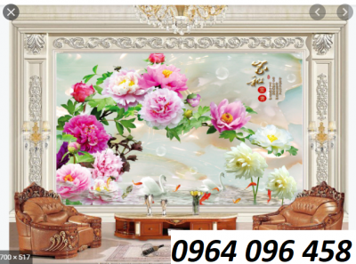 Tranh gạch men 3d hoa mẫu đơn - 92XCC