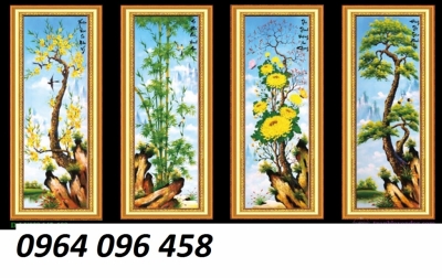Tranh gạch 3d ốp tường tứ quý - 800MC