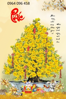 Tranh gạch ốp tường 3d hoa mai - 8888CB