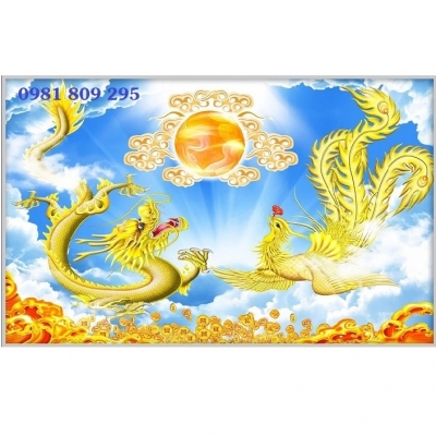 Gạch 3D rồng phượng trang trí nhà mồ HP32585