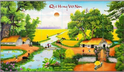 Tranh gạch 3d phong cảnh đồng quê