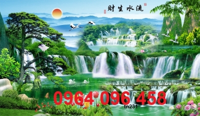 Tranh sơn thủy hữu tình - tranh gạch 3d ốp tường - 9876C