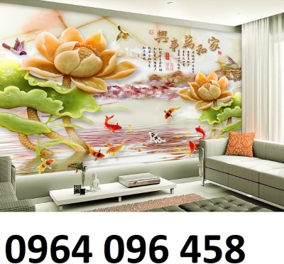 Tranh gạch 3d dán tường phòng khách - DRTVBB