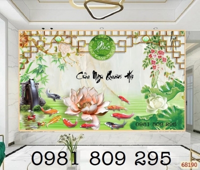 Tranh hoa sen 3d- gạch tranh HP0745