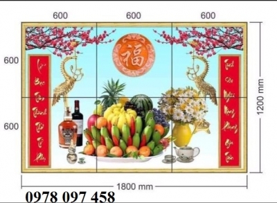 Tranh 3D dán phòng thờ truyền thống