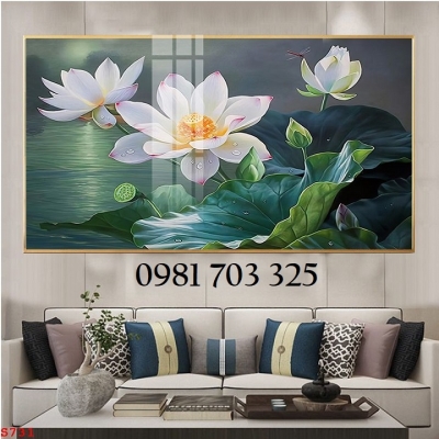 Tranh hoa sen, tranh gạch men 3D