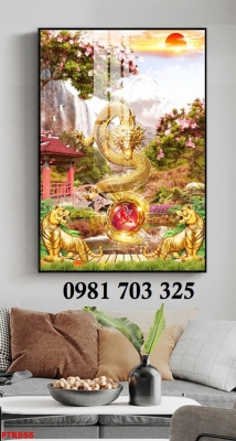 Tranh gạch 3d rồng phượng cao cấp
